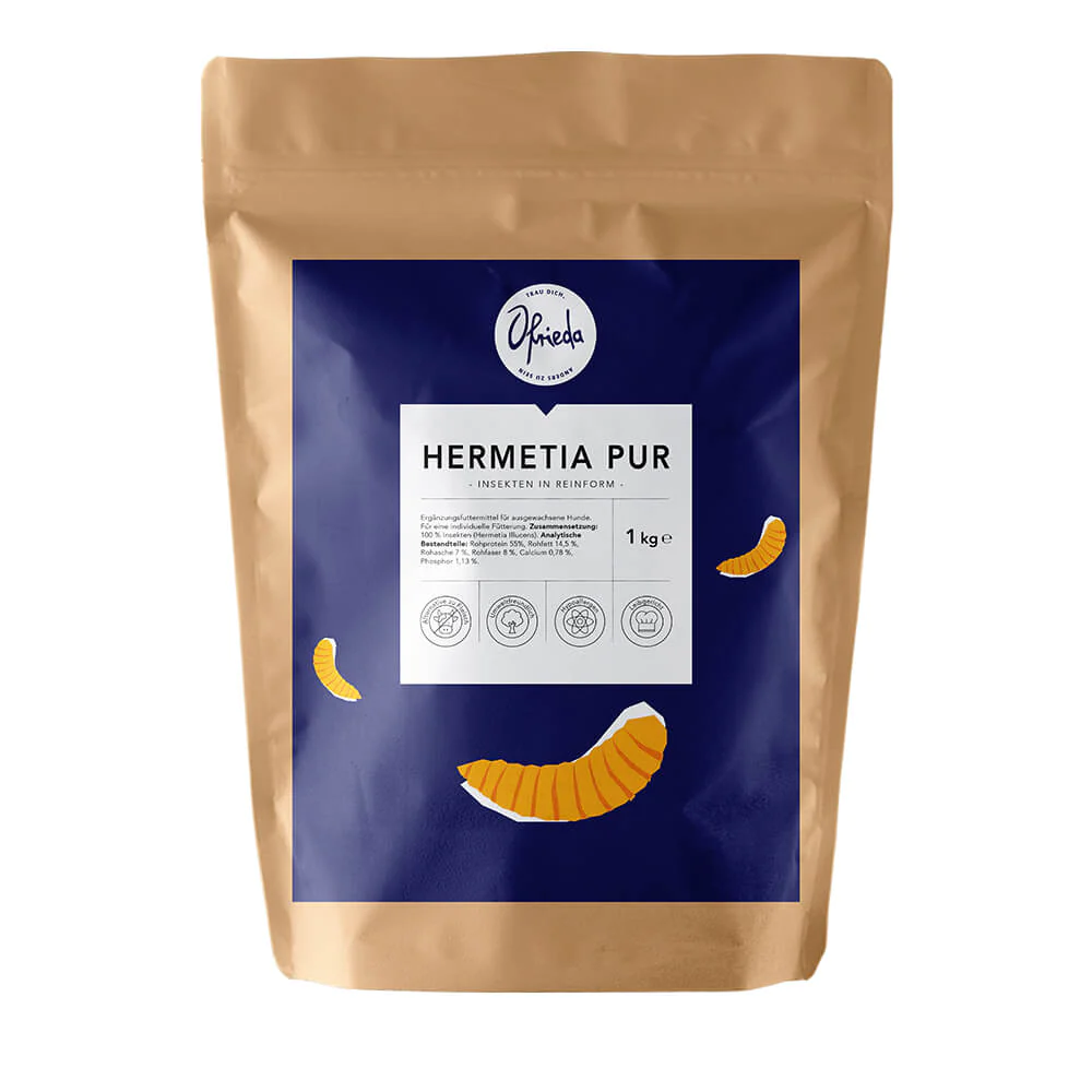 Ofrieda Hermetia Pur Proteinpulver Ergänzungsfuttermittel 1 kg - MHD 12.2024