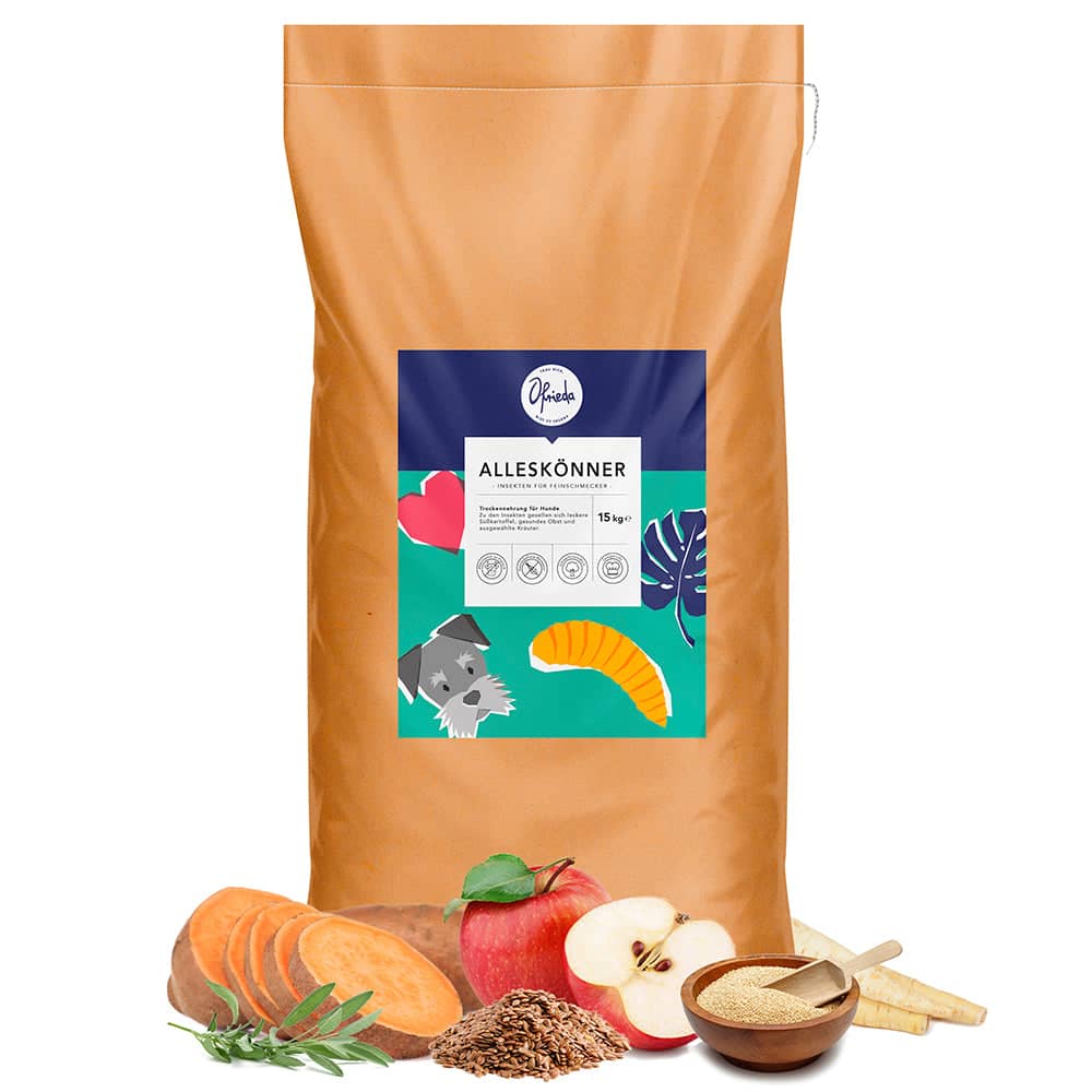 Hunde Trockenfutter aus Insekten Ofrieda Alleskönner 15 kg