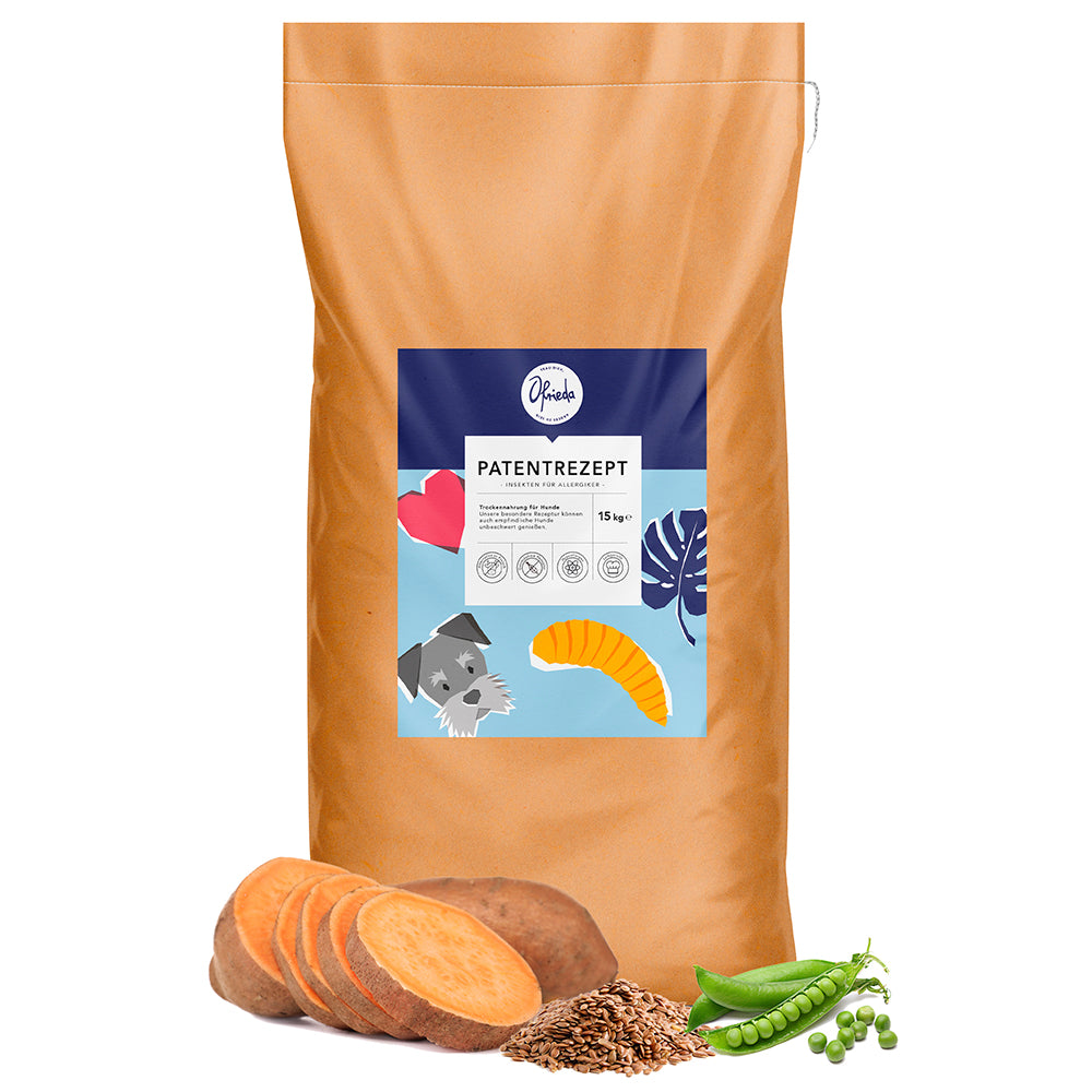 Ofrieda Patentrezept Trockenfutter 15 kg Hunde Trockenfutter aus Insekten Ofrieda Patentrezept 15 kg